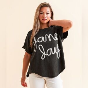 NWT DH Apparel Game Day Oversized T-Shirt Black Size Small